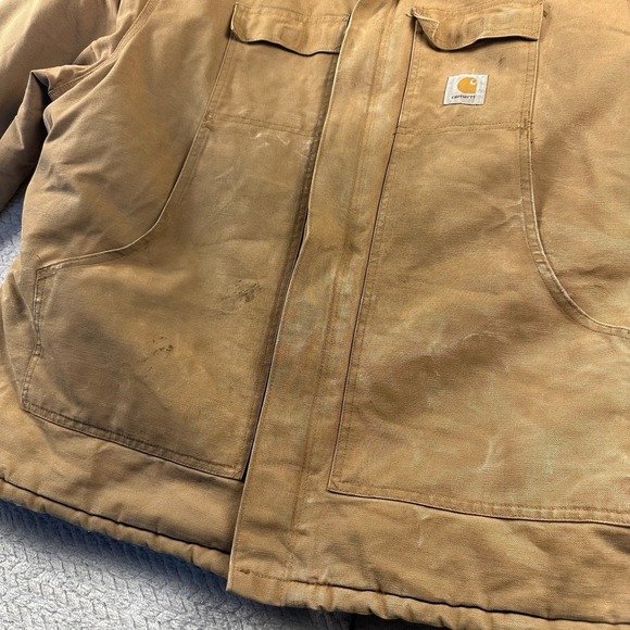 Vintage Carhartt Jacket CO3 Men's 56 (3XL) Union Made USA Farm Chore Coat Grunge - Picture 10 of 16